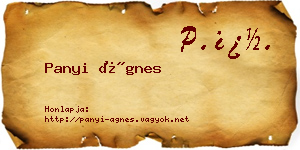 Panyi Ágnes névjegykártya
